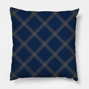 Gold Diamonds on Dark Royal Blue Pillow