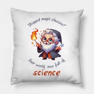Cute Wizard Magic vs Science Pillow
