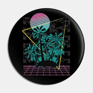 Summer Palm Vaporwave Vintage Art Pin