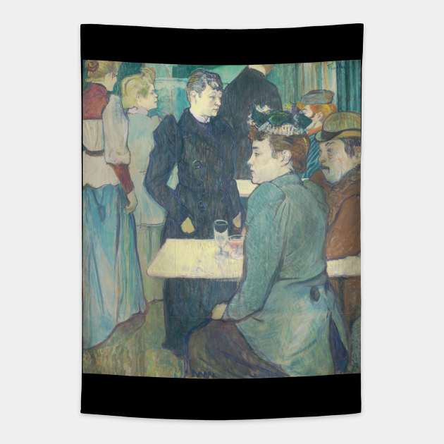 A Corner of the Moulin de la Galette  by Toulouse-Lautrec. Tapestry by Kitchen Sink Stickers and More!