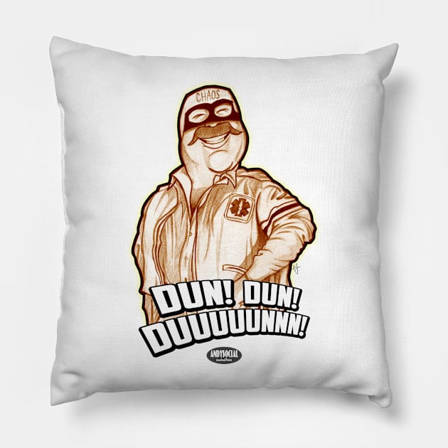 Captain Chaos Pillow by AndysocialIndustries