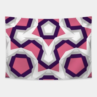 Pink Purple White Grey Geometric Tapestry