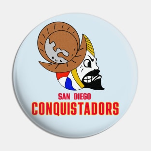 Defunct San Diego Conquistadors ABA Basketball 1975 Pin