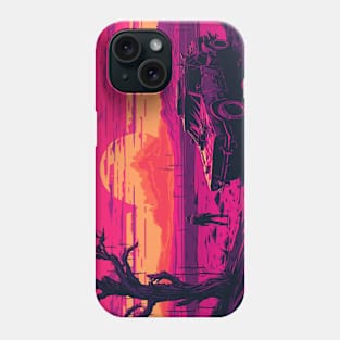 80s Retro-Futuristic Car In The Wastelands Phone Case