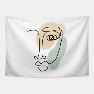 Abstract contour face Tapestry