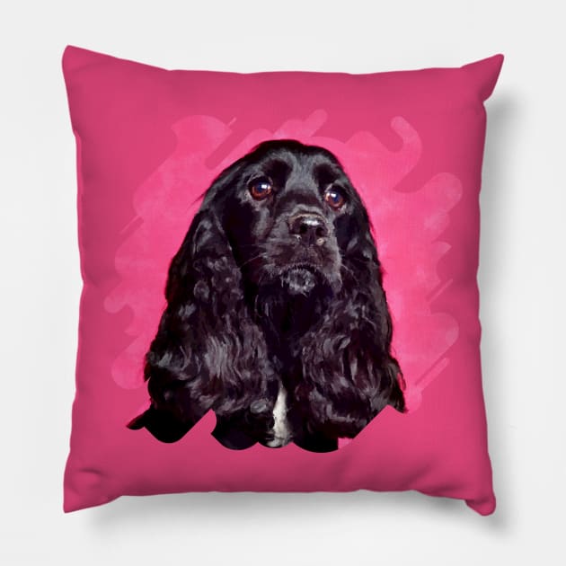 English Cocker Spaniel Pillow by Nartissima