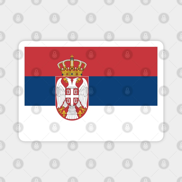 Serbia Flag Minimalist Magnet by Issho Ni