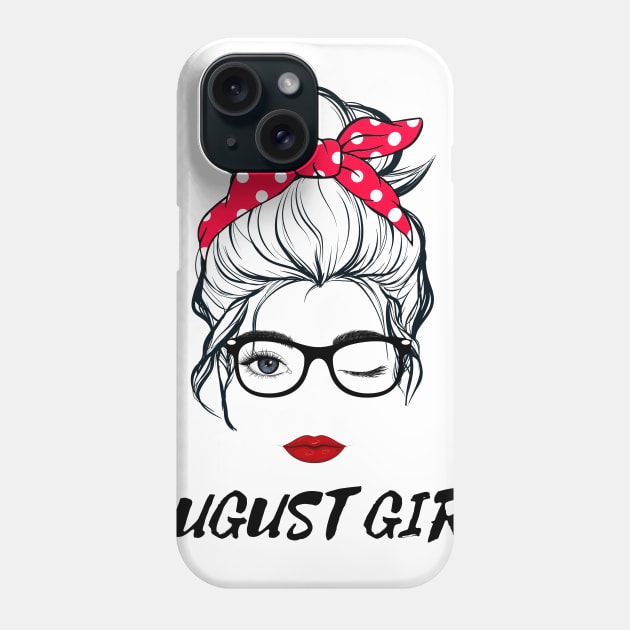 August Girl Woman Lady Wink Eye  Face Birthday Gift Phone Case by springins