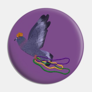 Paper Craft Mardi Gras Pigeon Pin