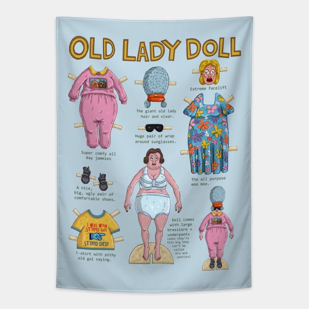 Old Lady Doll Tapestry by macccc8