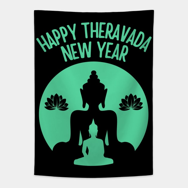 Happy Theravada New Year Buddhist Tapestry by Souls.Print