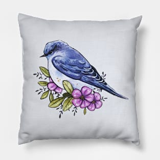Grumpy bird Pillow