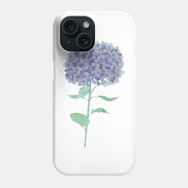 Hydrangea watercolor Phone Case by Designs by Twilight