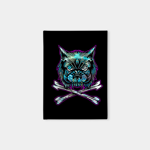 Wolf And Crossbones Vintage Tattoo Flash American Traditional