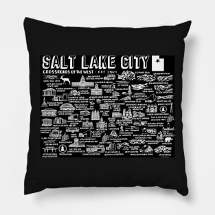 Salt Lake City Map Pillow