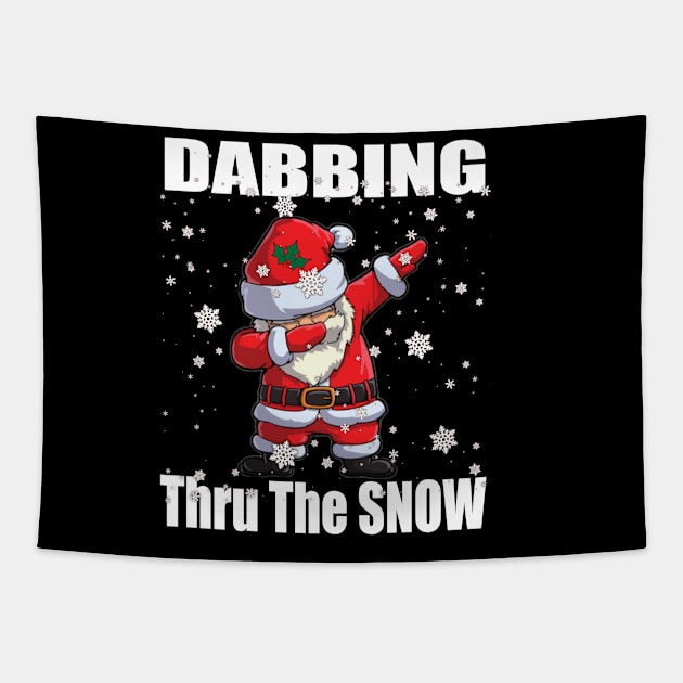 Santa Dabbing Thru The Snow Tapestry by Duds4Fun