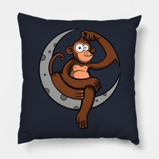 Moon Monkey Funny Space Ape Pillow