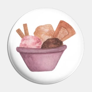 Ice cream watercolor Pin