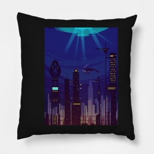 Pixel city Pillow