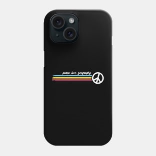 Retro Stripes Peace Love Geography Phone Case