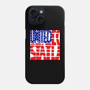 Flag USA Illustration on Black Background Phone Case