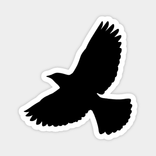 Crow Flying Silhouette Fan Tail Magnet