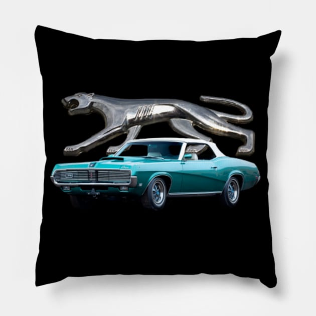 1969 Cougar on front and back Pillow by Permages LLC