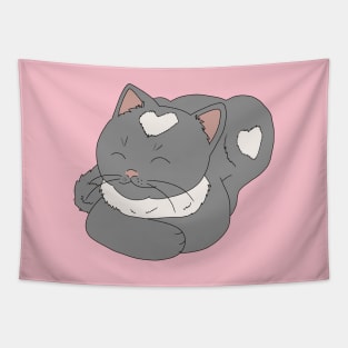 Cute Cat with Hearts Tapestry