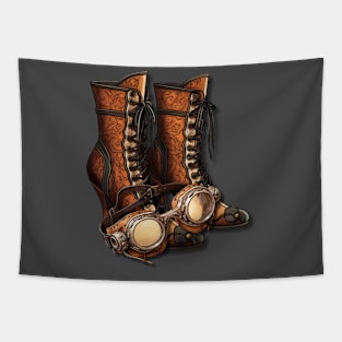 Steampunk Boots and Goggles Tapestry