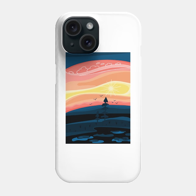 Sunset in Lapland Phone Case by Aurealis