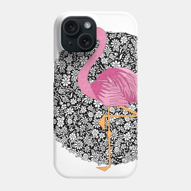 Floral Flamingo Phone Case by paviash