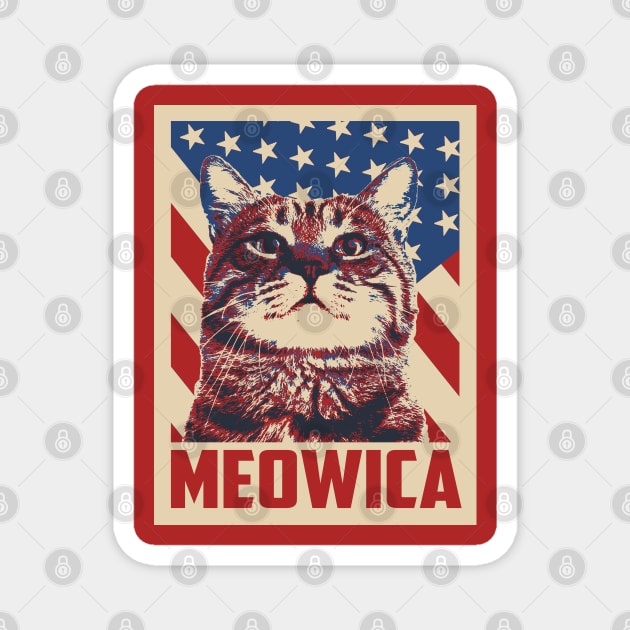 Retro Cat Meowica Magnet by mia_me