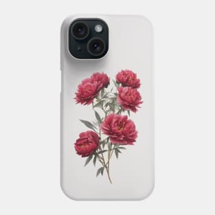 Pink peony flowers Phone Case