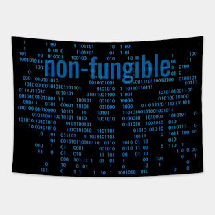 Crypto Tech Blue Non-Fungible Digital Array Tapestry