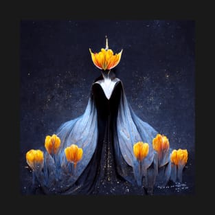flower, black lady, night, darkness, beauty, tulip T-Shirt