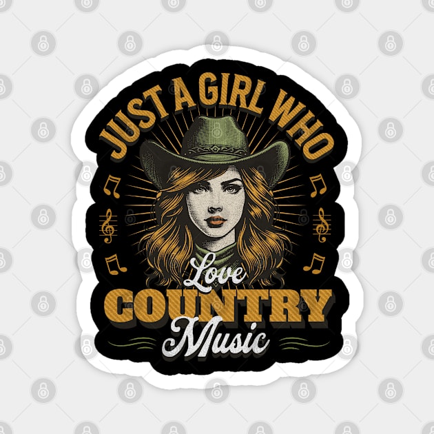 Just A Girl Who Loves Country Music Tee | Country Music Fan & Concert Goer Magnet by JJDezigns