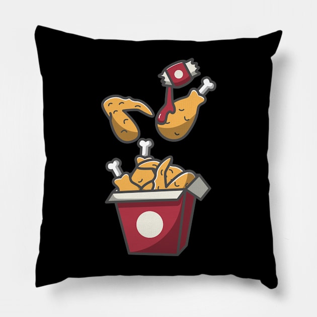 FRIED CHICKEN Pillow by fflat hds