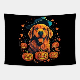 Golden Retriever Halloween Tapestry