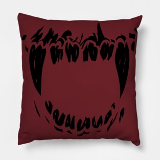 Monster Fangs - Vampire Fangs - Zombie Fangs - horror, goth, creepy Pillow