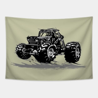 Cartoon monster truck Tapestry