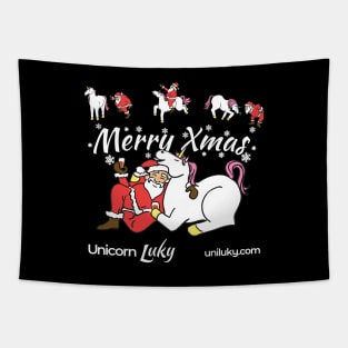 Xmas in black with Unicorn Luky and Santa Tapestry