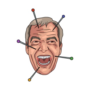 Nigel Farage Voodoo Doll Pin Illustration T-Shirt