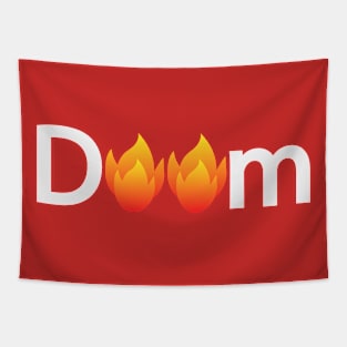 Doom doomed typographic artwork Tapestry