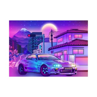 Toyota Supra mk4 Car Synthwave T-Shirt