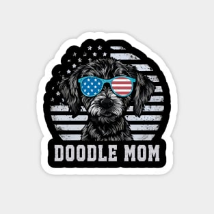 Doodle Mom endoodle Dog American Flag 4Th Of July Magnet