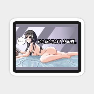 Mai Sakurajima on bed Magnet