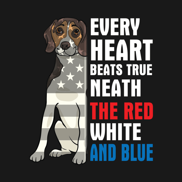 Beagle Every Heart Beats True Neath The Red White And Blue Happy Independence July 4th Day Dogs by Cowan79