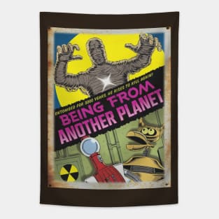 Mystery Science Rusty Barn Sign - Being From Another Planet Tapestry