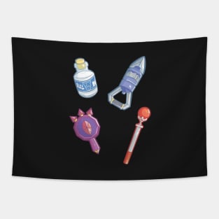 Zelda Items Stickers III Tapestry