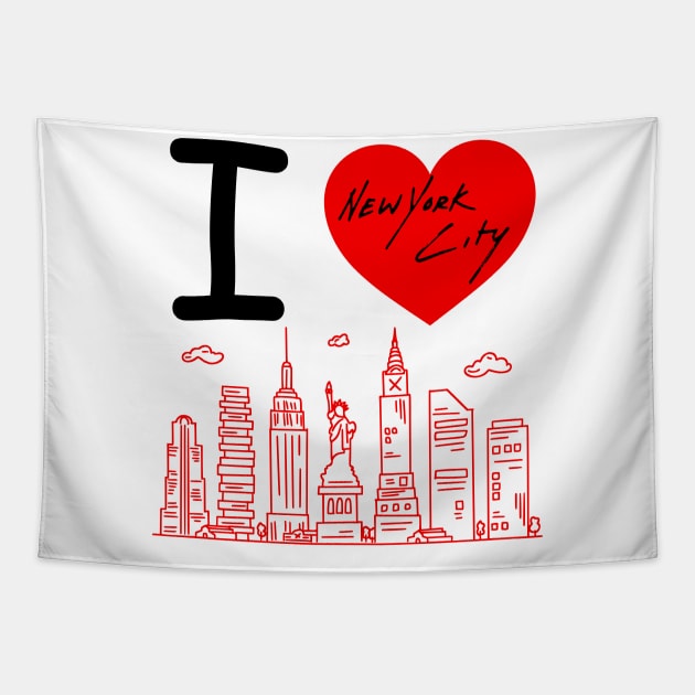 I HEART NEW YORK CITY Tapestry by EmoteYourself